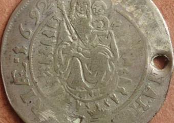 Монета 15 крейцеров, Венгрия, 1692 год. Из фондов ТГЛИАМЗ
